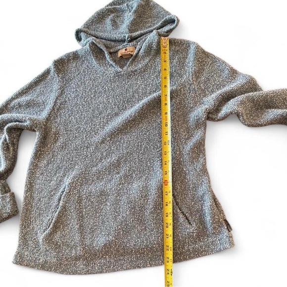 Woolrich Women’s Knit Hoodie Sweater Blue Peacock Heather Size M Soft - Picture 4 of 7